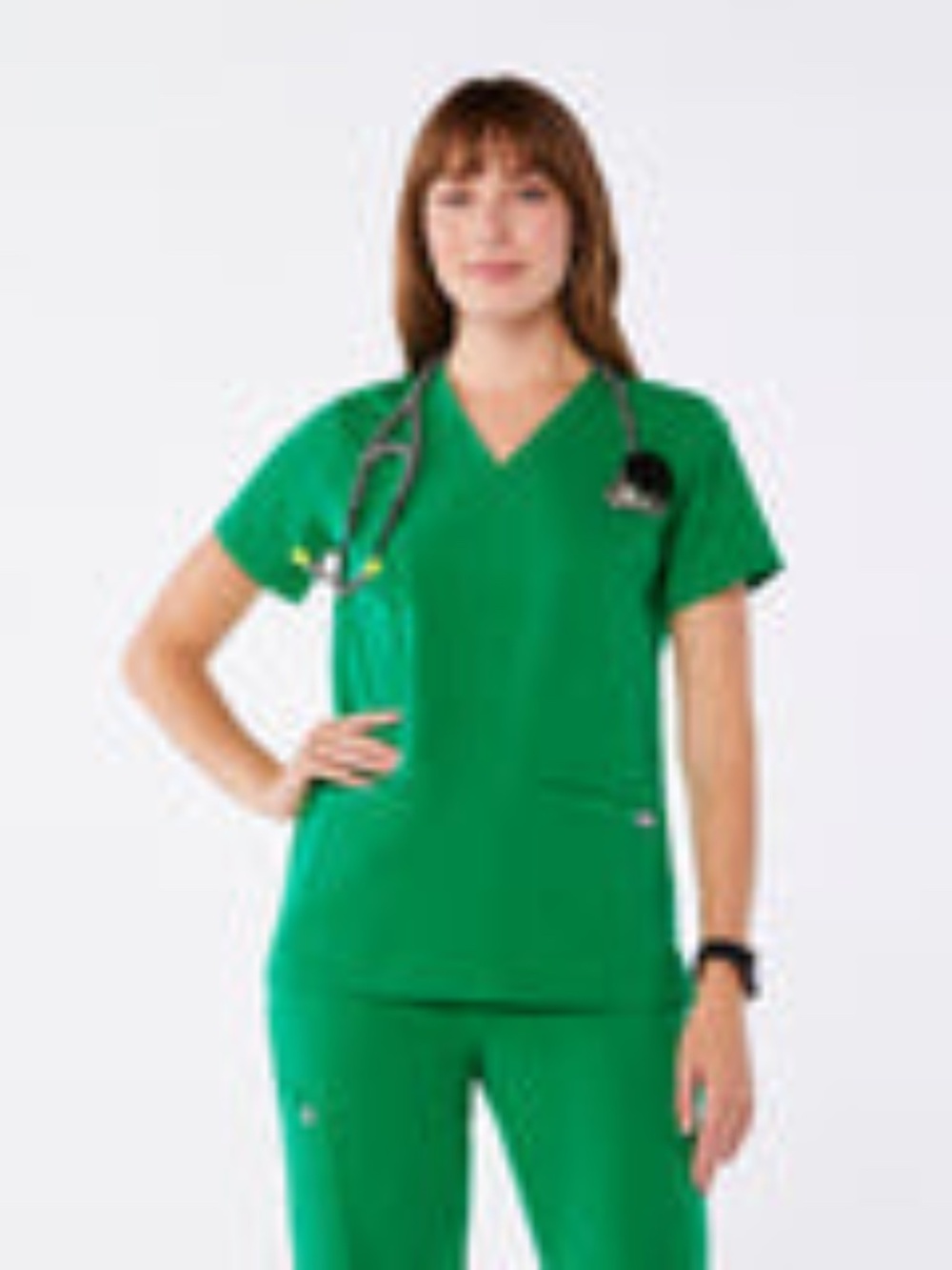 FIGS Casma Scrub Top - Evergreen - S